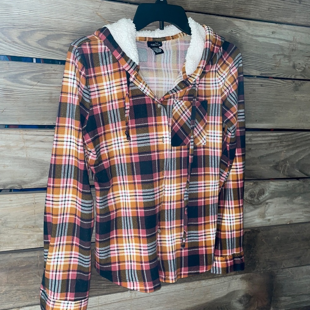 3/$15 NWOT Button Down Hoodie Flannel
